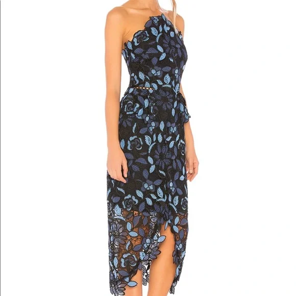 Elliatt Times Floral Strapless Dress Blue - Picture 2 of 10